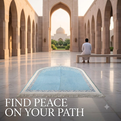 Mosque-Inspired Prayer Mat – Elegant 3D Printed Soft Fabric Prayer Rug