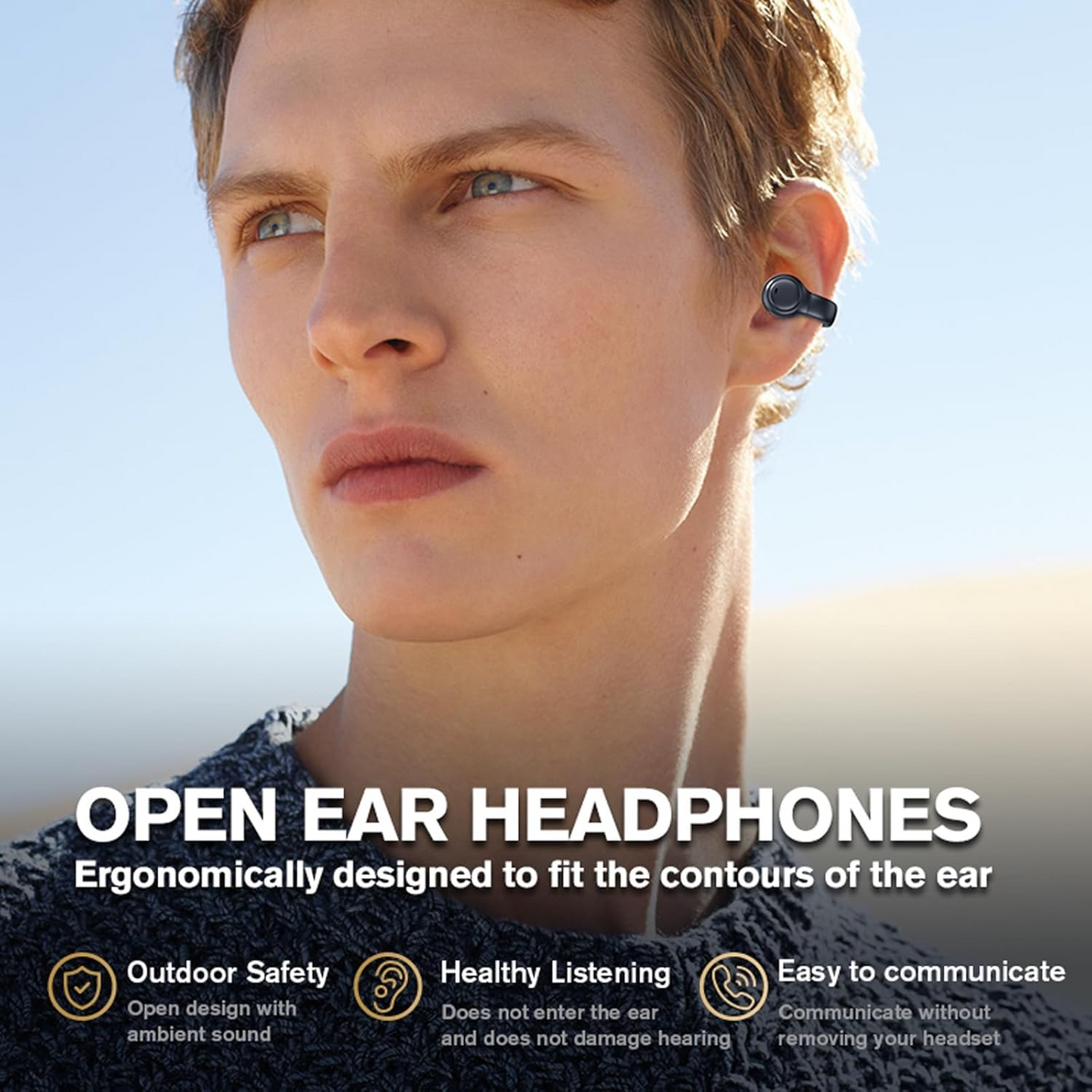 Open-Ear TWS Gaming Earbuds with Charging Box – Bluetooth 5.3 Ear Clip Design