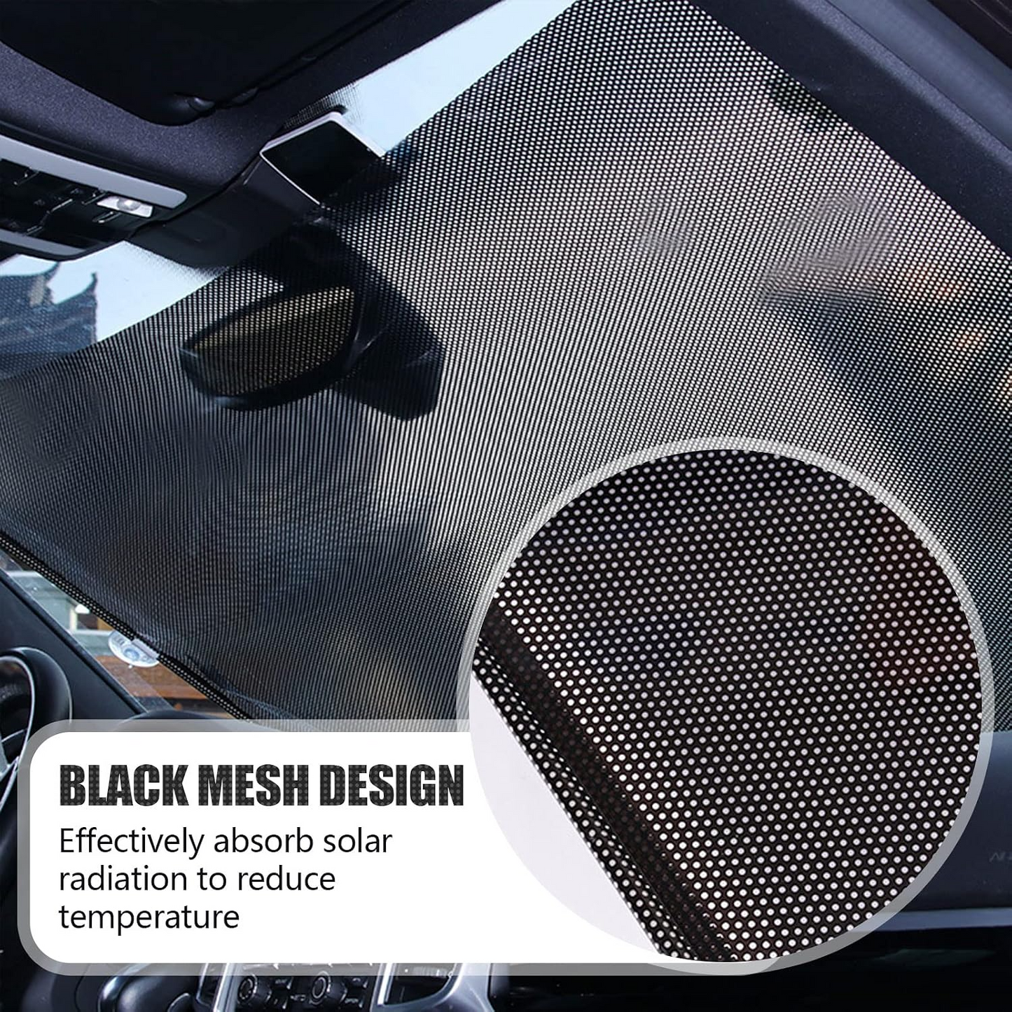 Retractable Car Window Sunshade – Nail-Free Suction Cup Blackout Roller Blind