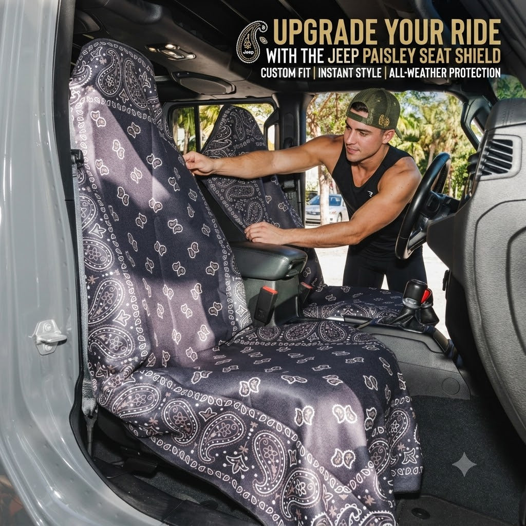 Microfiber Full-Size Car Seat Cover (Paisley Pattern)