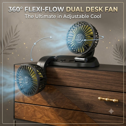 Dual Head Car Cooling Fan – 12V/24V 3-Speed Rotating Vehicle Fan with Cigarette Lighter Plug